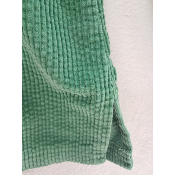 Vintage LL Bean Shacket Wide Whale Shirt Corduroy Green Button Up Women's Large - Picture 7 of 15